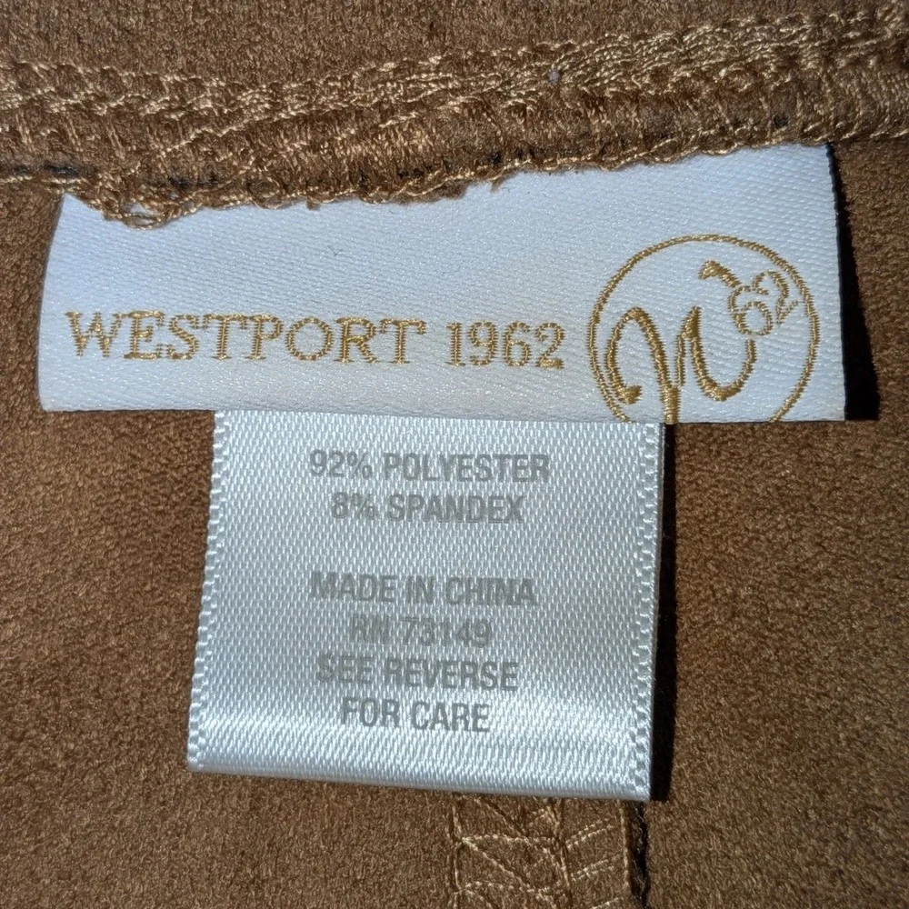 Westport 1962 Womens XL Brown‎ Faux Suede A-Line Skirt NWT Stretch $48